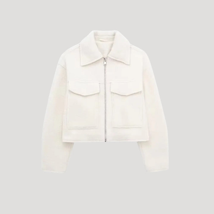 Winter Zip Front Cropped Women Jacket