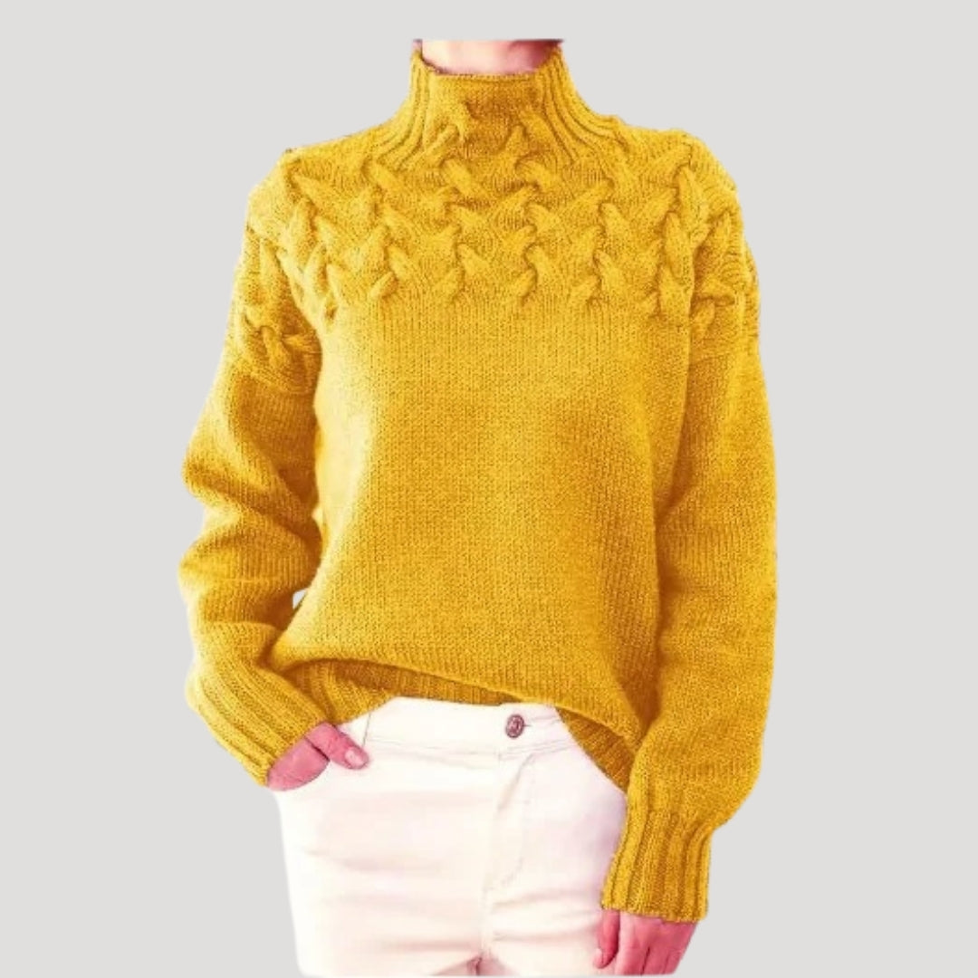 Women’s Spring Cable High-Neck Sweater