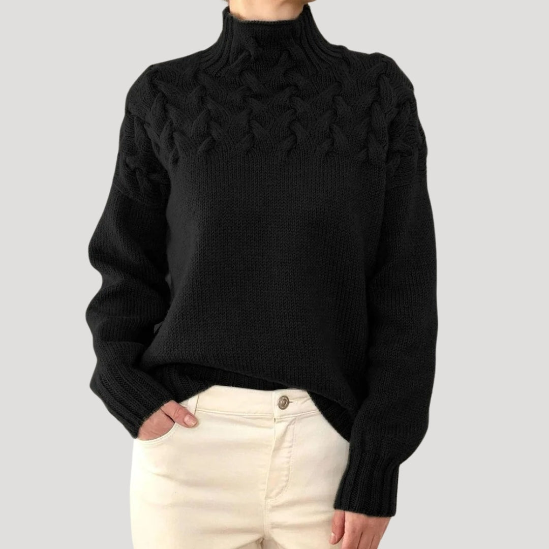 Women’s Spring Cable High-Neck Sweater