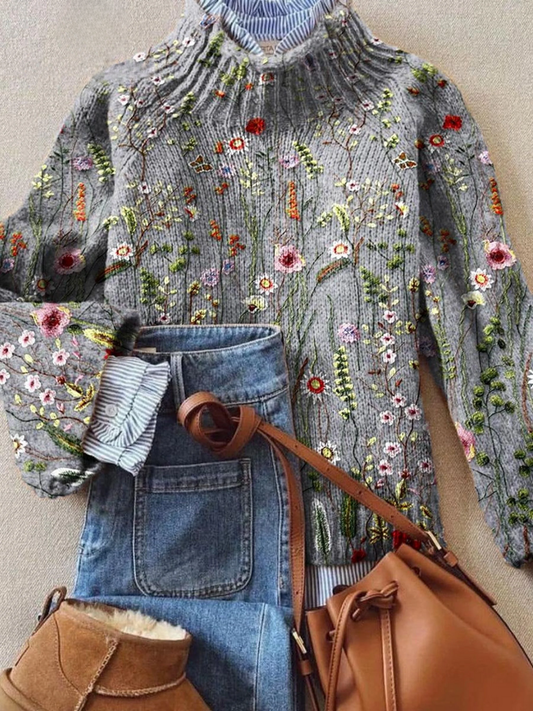 Classic Vintage Floral Sweater