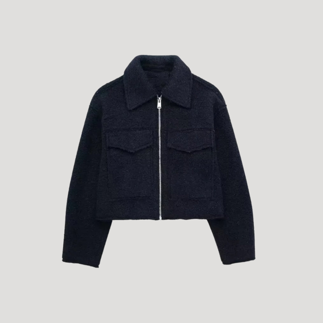 Winter Zip Front Cropped Women Jacket