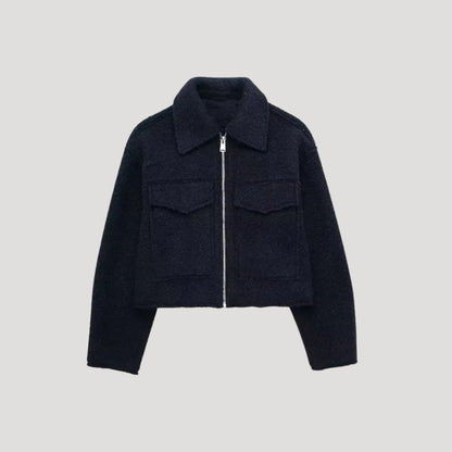 Winter Zip Front Cropped Women Jacket