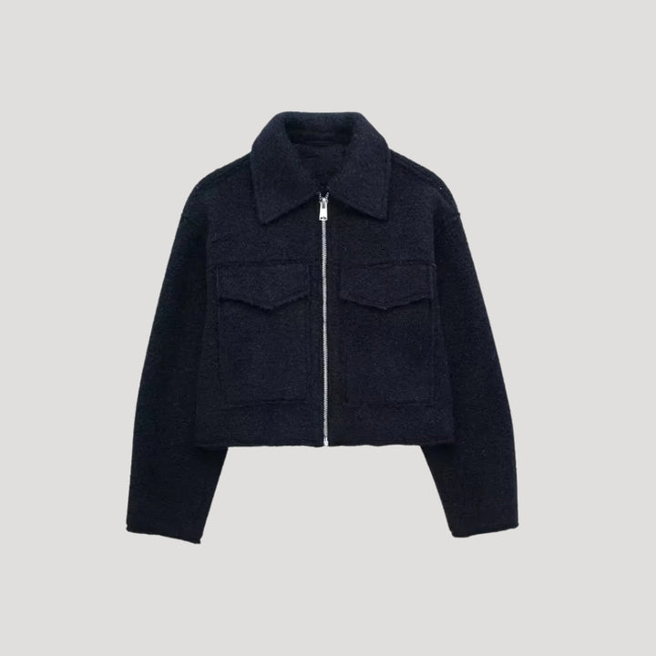 Winter Zip Front Cropped Women Jacket