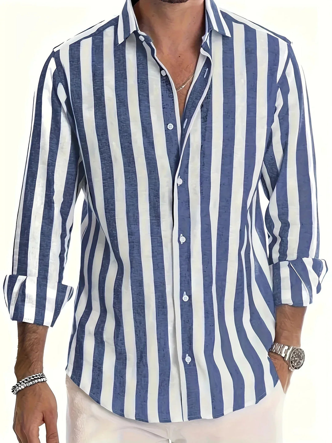 Camisa clásica de verano a rayas