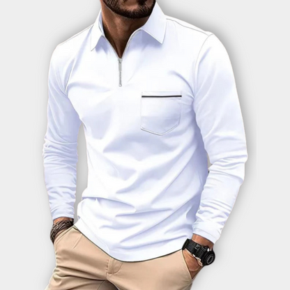 Sleek Zip-Up Collared Shirt