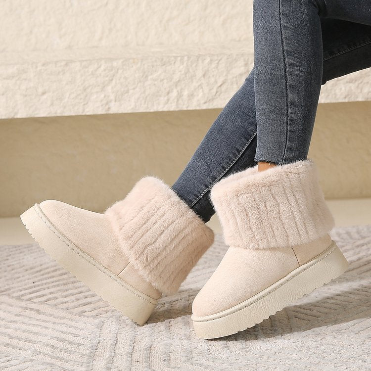 Women's Winter Fur Trim Ankle Boots