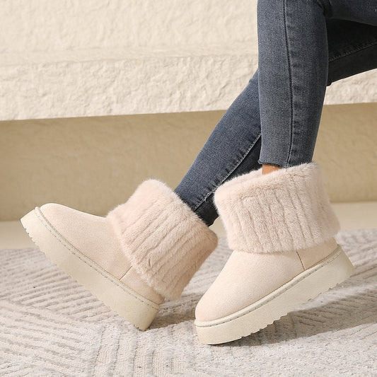 Women's Winter Fur Trim Ankle Boots