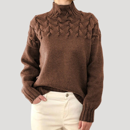 Women’s Spring Cable High-Neck Sweater