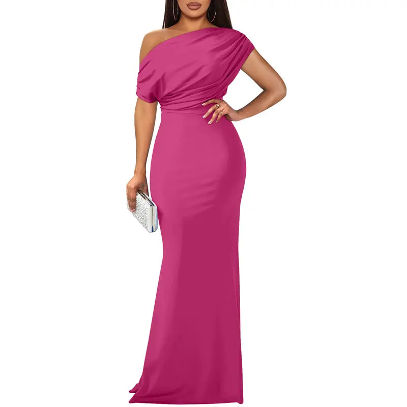 Elegant Off-Shoulder Bodycon Evening Gown