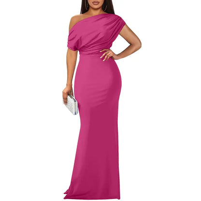 Elegant Off-Shoulder Bodycon Evening Gown