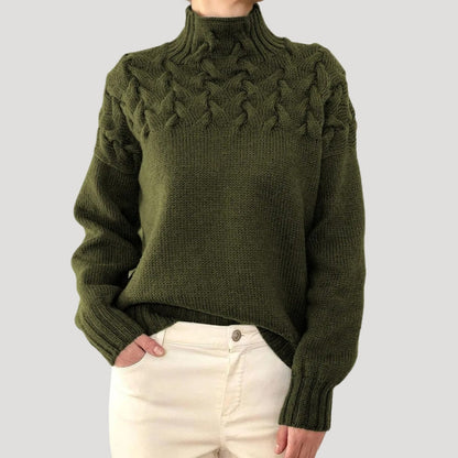 Women’s Spring Cable High-Neck Sweater