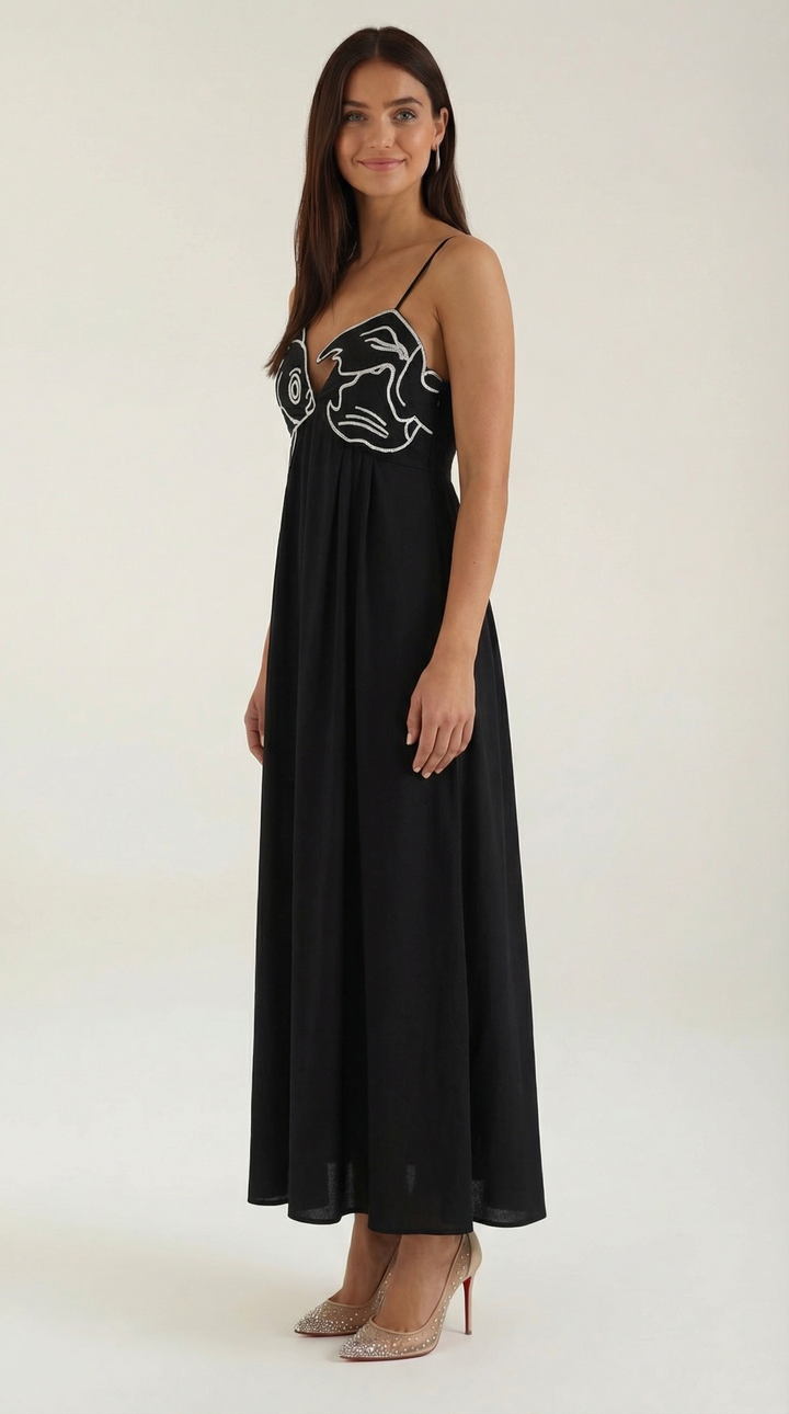 Embroidered Maxi Dress