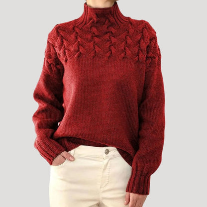 Women’s Spring Cable High-Neck Sweater