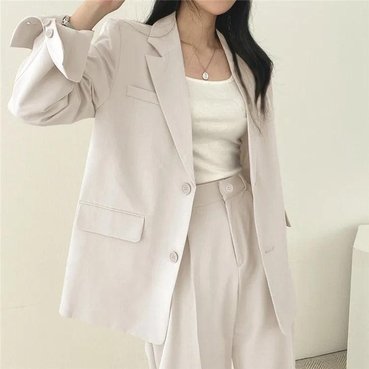 Tailored Long Blazer Pants Set