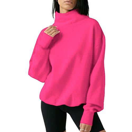 Women's Oversized Turtleneck Sweatshirt Long Sleeve Pullover