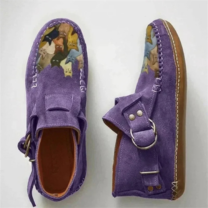 Women’s Casual Slip-On Shoes with Cat Print