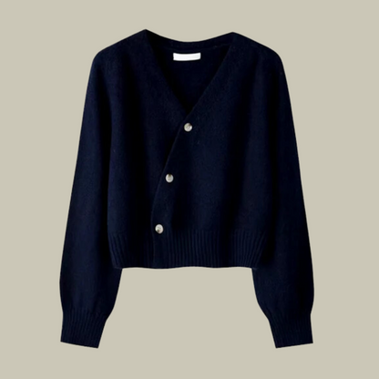 Women’s Cross Button V Neck Merino And Wool Sweaters