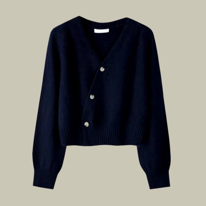 Women’s Cross Button V Neck Merino And Wool Sweaters