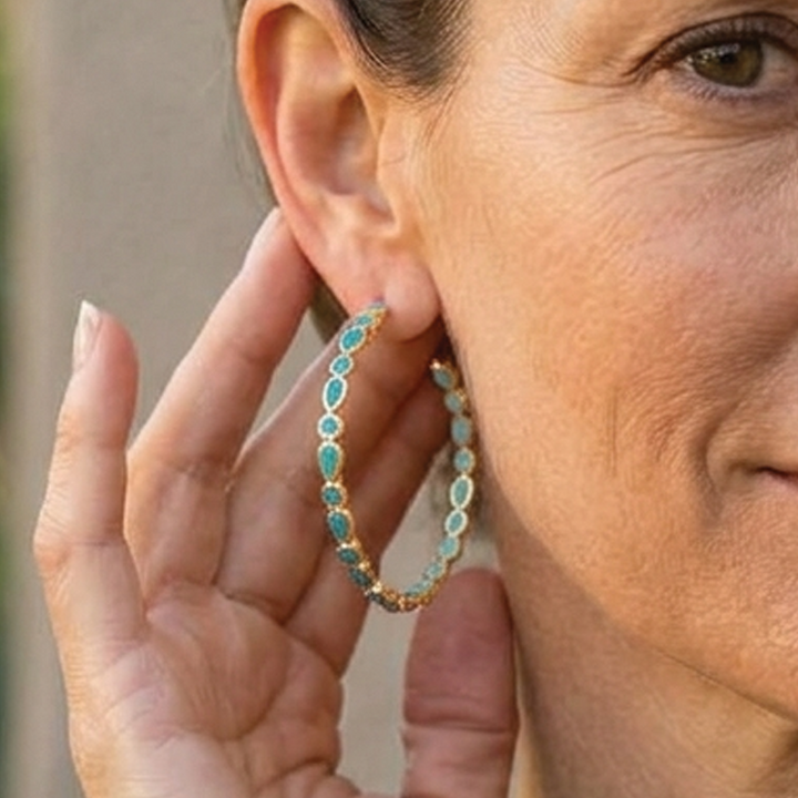 Aretes de aro de ópalo