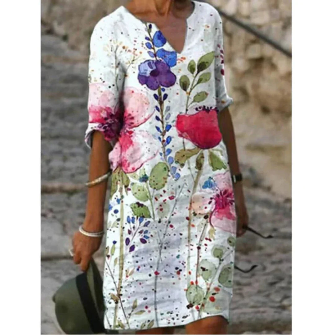 Women’s Floral V-Neck Midi Dress