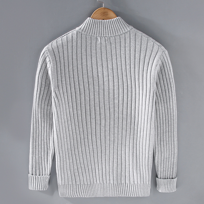 Men’s Warm Knitted Zip Jacket Winter Cardigan