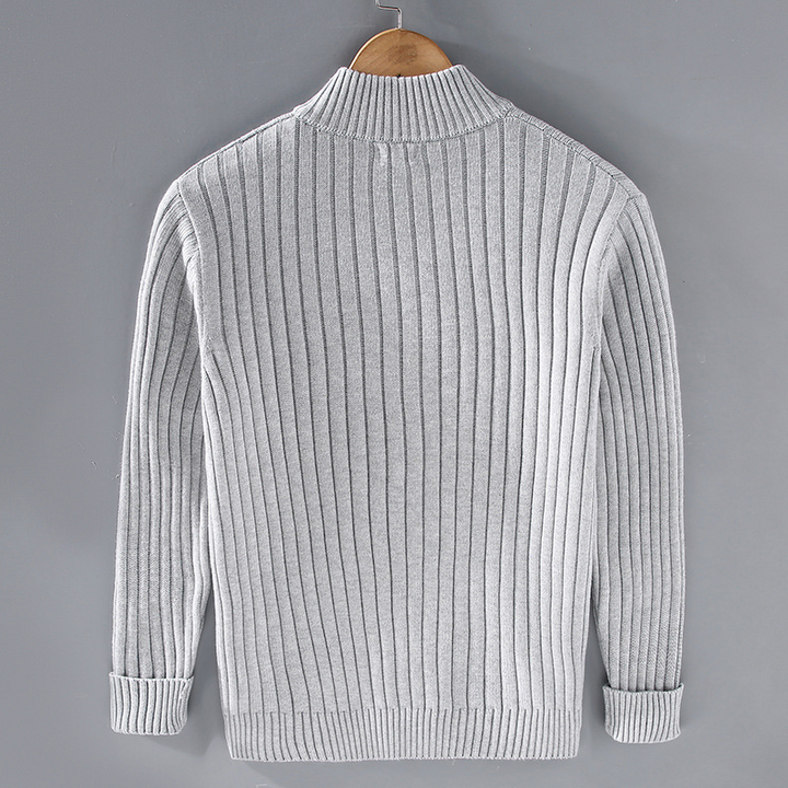 Men’s Warm Knitted Zip Jacket Winter Cardigan