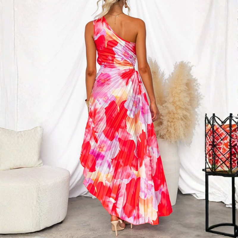 Yanira | Pleated One-Shoulder Dress
