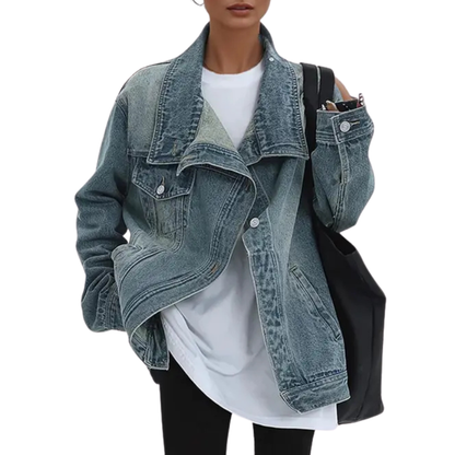 Street Style Trendy Asymmetric Button Jacket