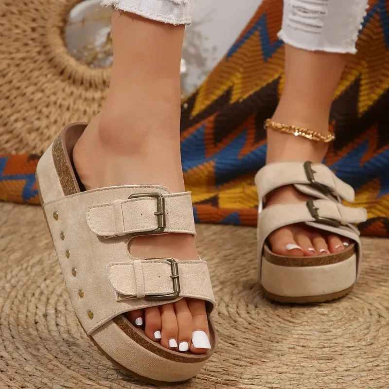 Roman Style Platform Slide Sandals