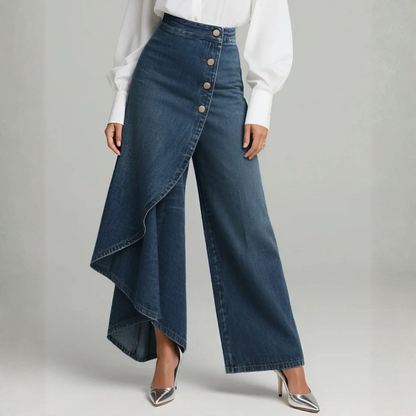 ROSSELLA | TIE-WAIST DENIM TROUSERS