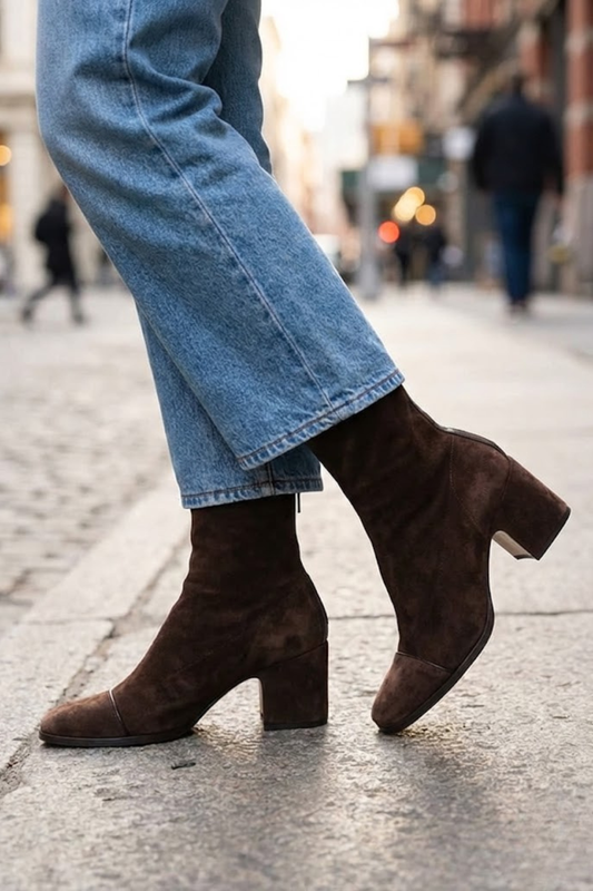 Square toe heeled boots