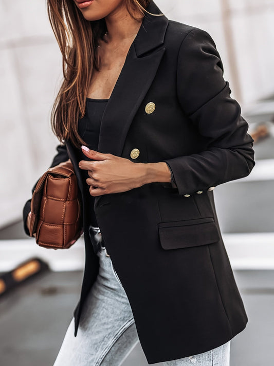 Blazer casual de mujer con botones para el trabajo
