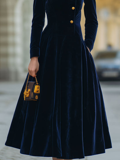 A-Line Dress with Gold Accents