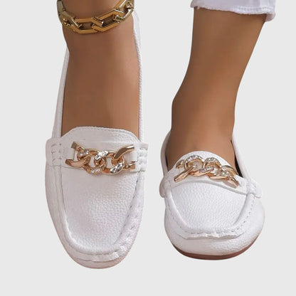 Gold Chain Comfort Slip-On Loafers
