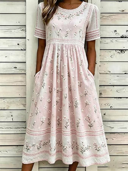 Women's floral short sleeved dress