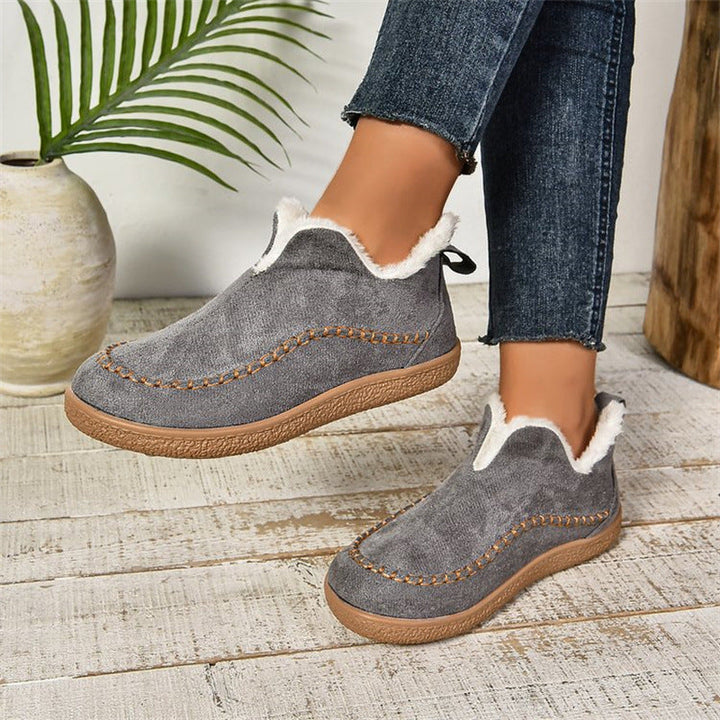 Botas de invierno mocasín sin cordones acogedoras para mujer