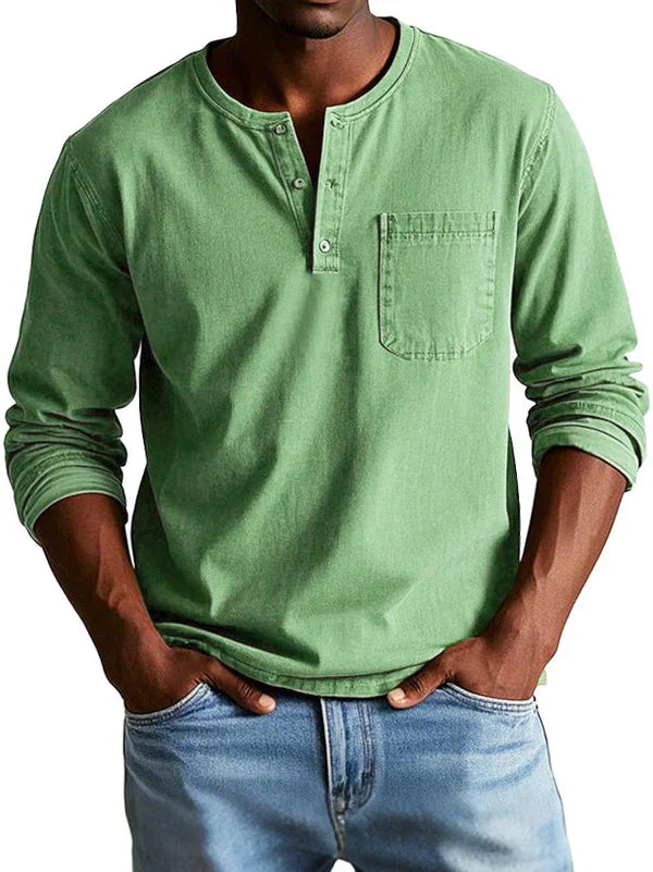 Men’s Casual Long Sleeve Henley Shirt