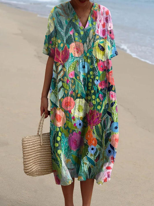 Floral Charm Vintage Dress