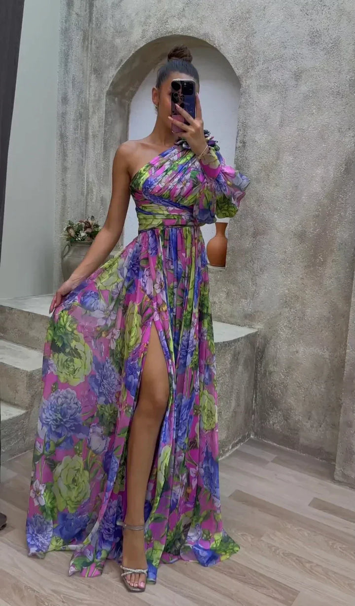 Women’s Elegant Floral Slit Maxi Dress
