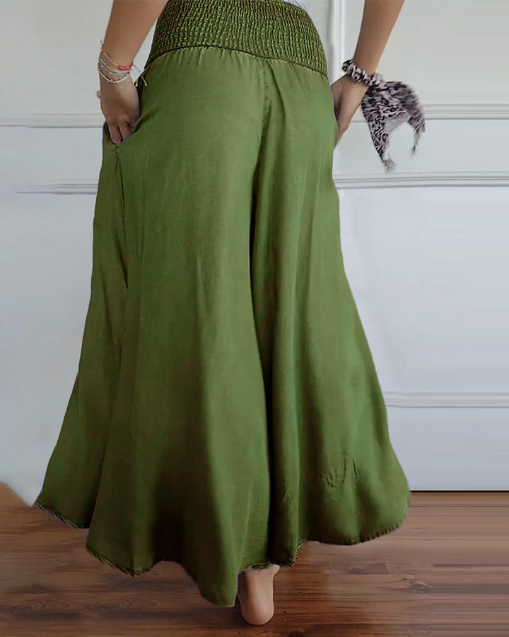 Pantalones cómodos de pierna ancha
