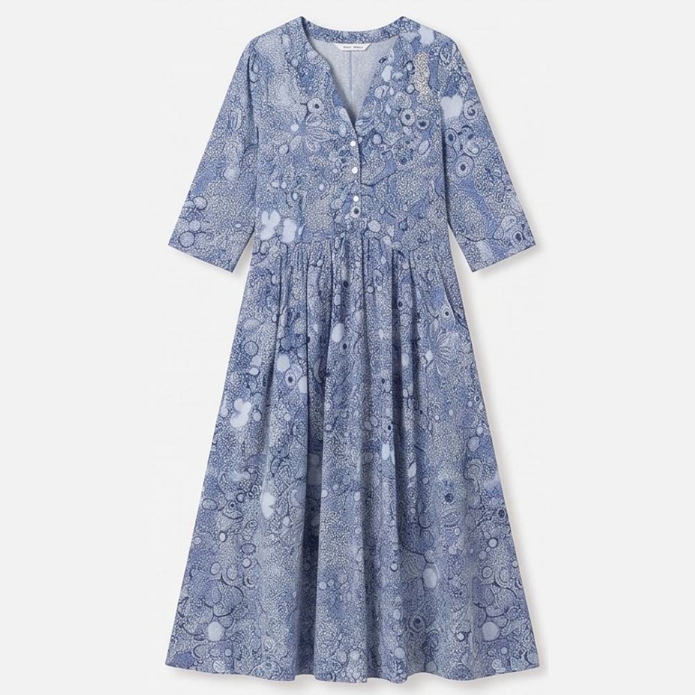 Lirenne™ – Flattering Floral Midi Dress with Pockets