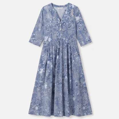 Lirenne™ – Flattering Floral Midi Dress with Pockets