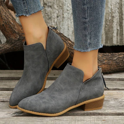Women’s Casual Low Heel Slip-On Boots