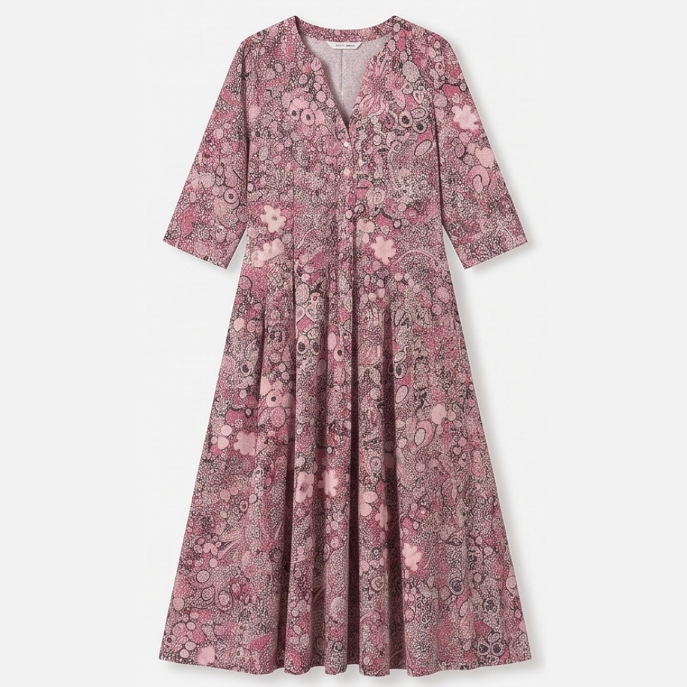 Lirenne™ – Flattering Floral Midi Dress with Pockets