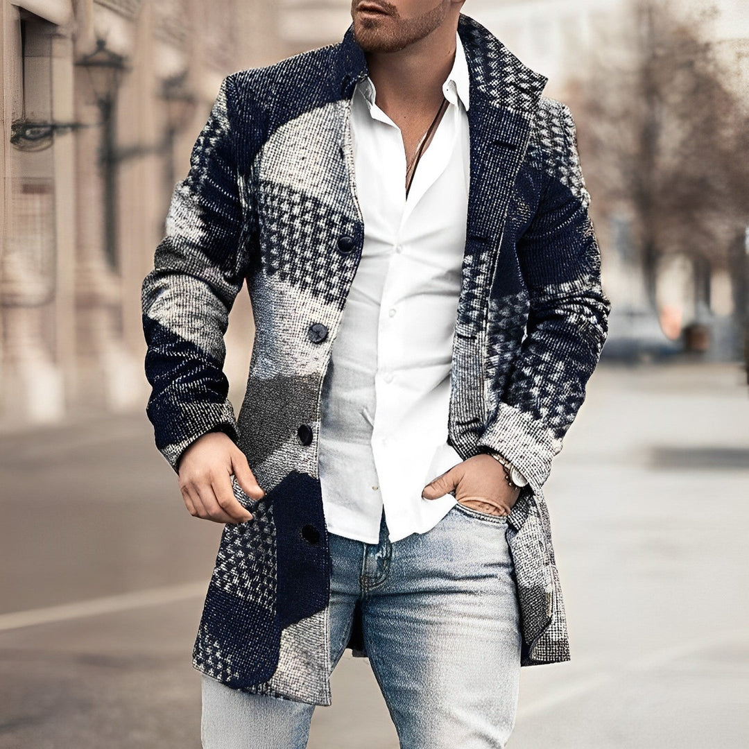 Stylish Long Button Up Coat for Men