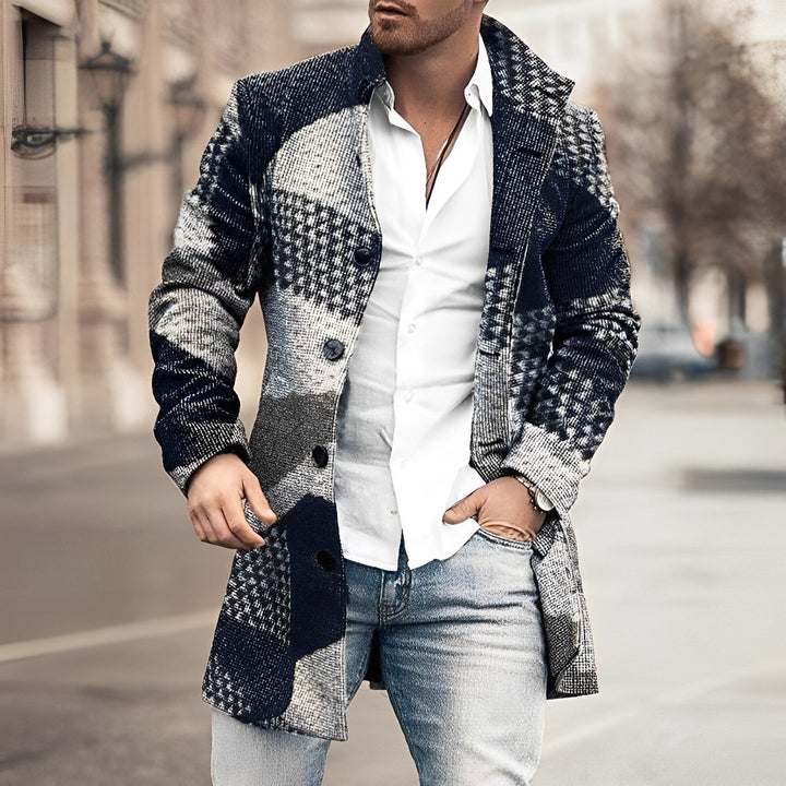Stylish Long Button Up Coat for Men