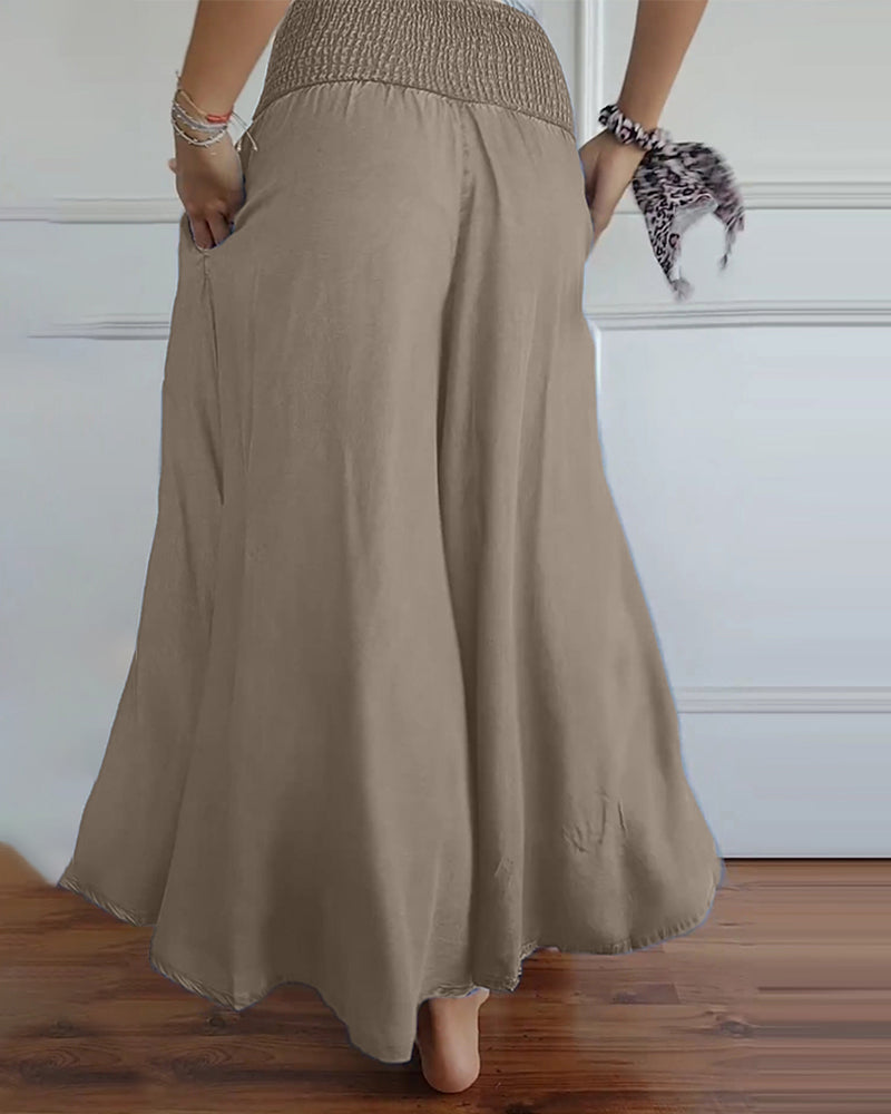 Pantalones cómodos de pierna ancha
