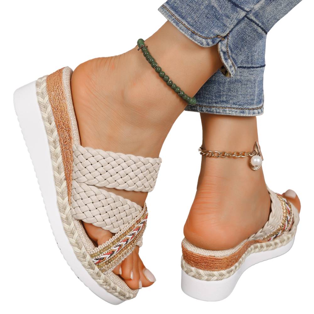 Sandalias ortopédicas Toscana con cuña y puntera abierta