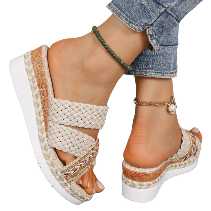 Sandalias ortopédicas Toscana con cuña y puntera abierta
