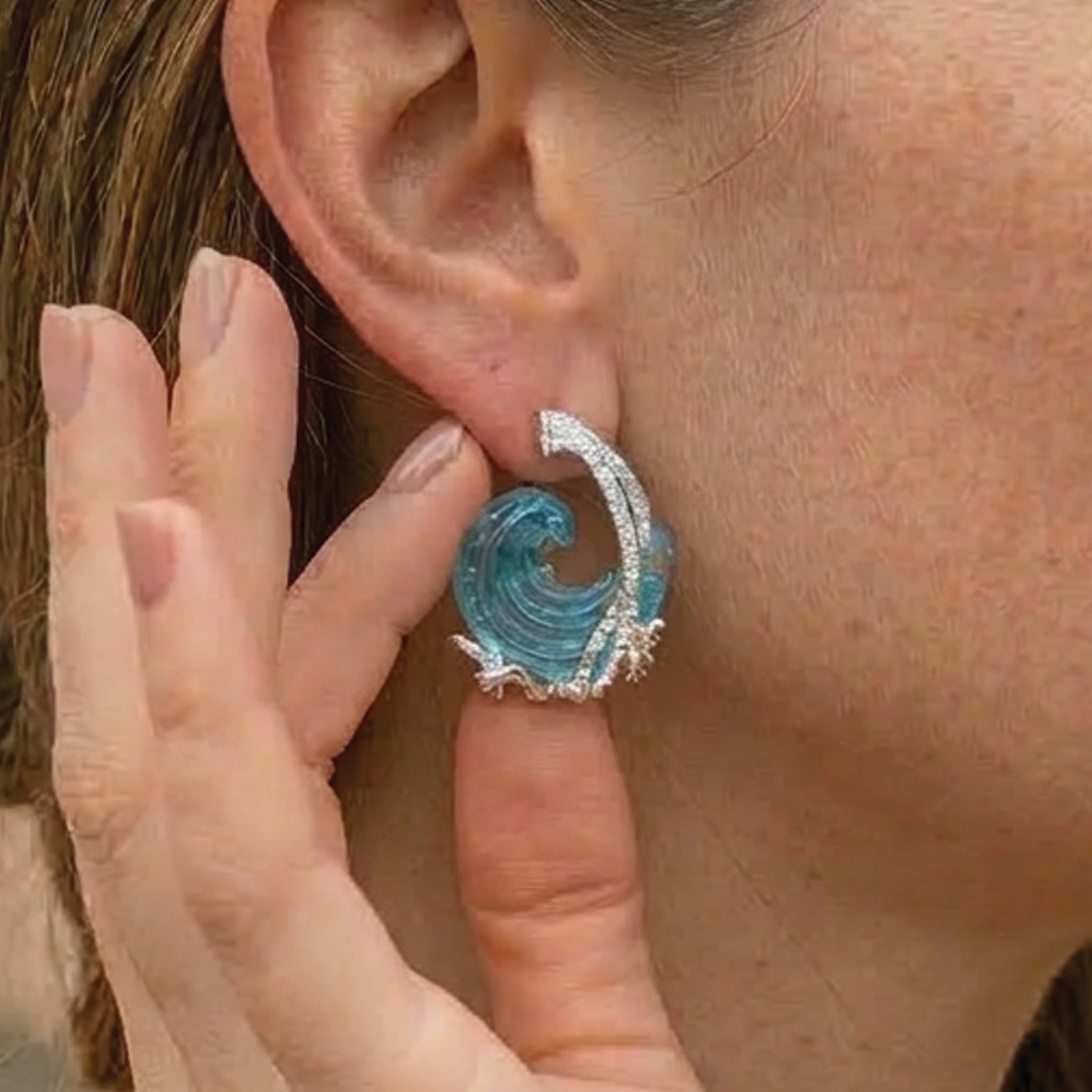 Wave Hoop Earrings